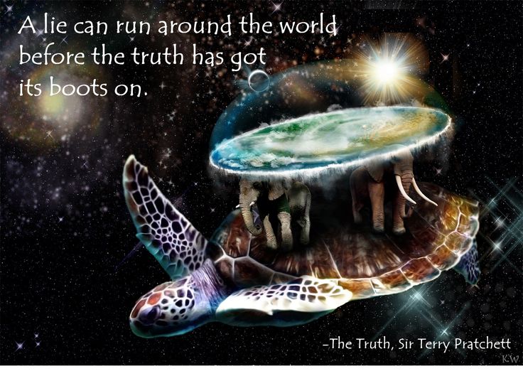 a turtle that is floating in the air with a quote on it's back