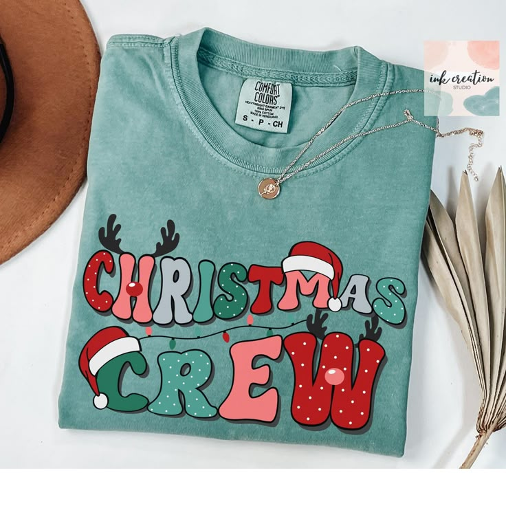 Christmas Crew 2024 Comfort Colors Shirt, Christmas Crew Tshirt, Christmas Party Shirt, Family Matching Christmas Shirt 2024, Holiday Shirts, Christmas Gift ❤ Comfort Colors® Brand Shirts & Unisex Adult Sizing The softly washed, garment-dyed fabric adds extra comfort to your wardrobe, and its relaxed fit makes it a great everyday choice. The shirt's double-needle stitching enhances its durability, and the absence of side seams helps it maintain its tubular shape. ❤ Please note that the rolled sleeves in our photos are for styling inspiration only, and any props shown are not included with your purchase. ❤ PRINT Our shirts are printed using Direct-To-Garment technology, ensuring durability without the risk of cracking or peeling. The ink becomes part of the fabric, providing a seamless and Christmas Tshirt Design Ideas, Holiday Tshirts Ideas, Christmas Tshirt Ideas Family, Christmas Crew Shirts, Christmas Tshirt Designs, Christmas Shirts Vinyl, Christmas Party Shirt, New Year Shirt, Family Matching Christmas