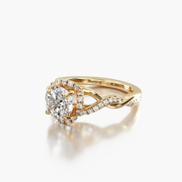 a rose gold engagement ring with an oval diamond center