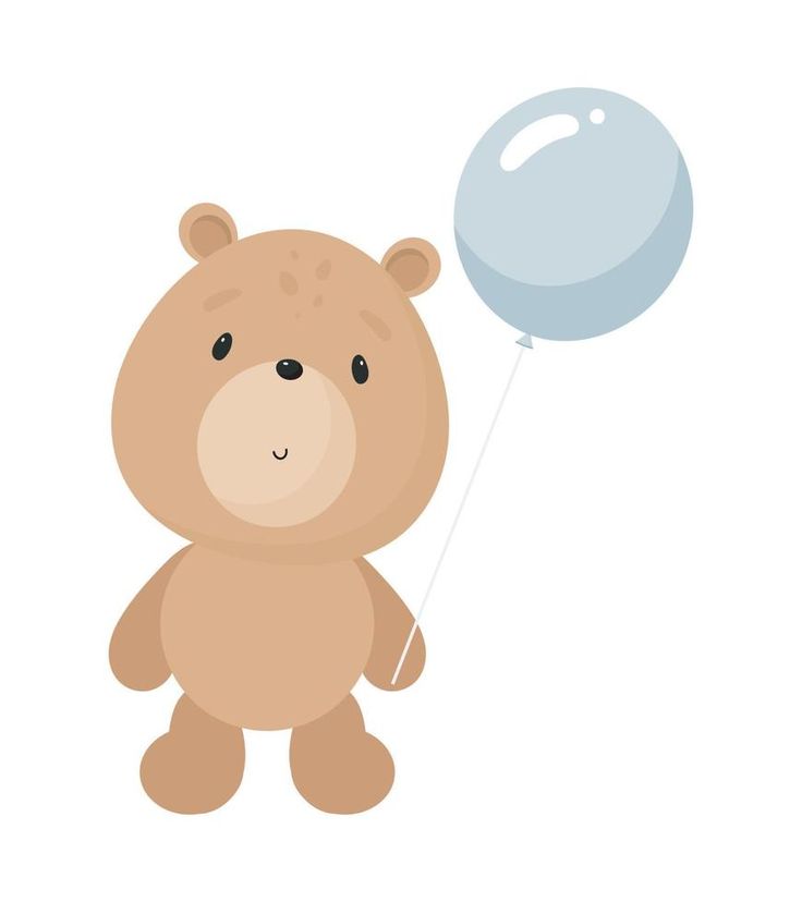 a brown teddy bear holding onto a blue balloon with one eye on it's side