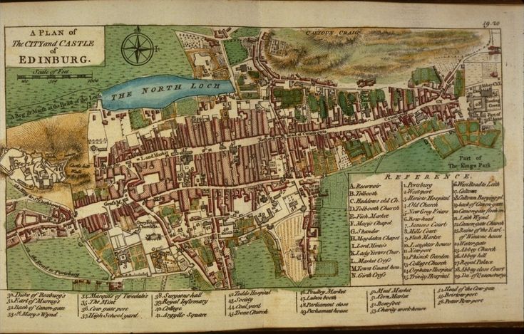 an old map of the city of edinburgh