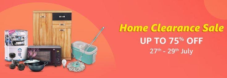 the home clearance sale is up to 75 % off with 25 % off on kitchen appliances