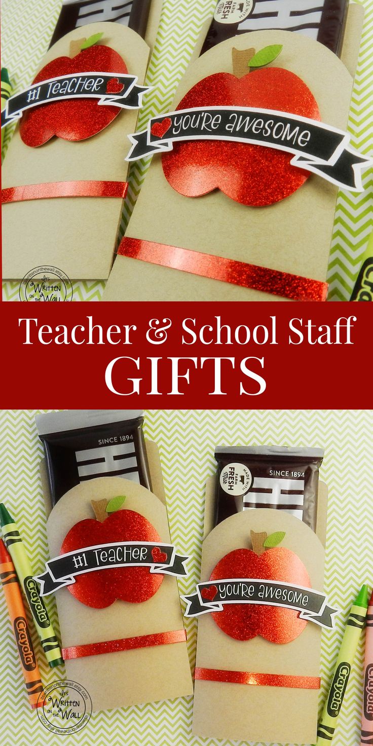 teacher and school staff gifts with apples on them