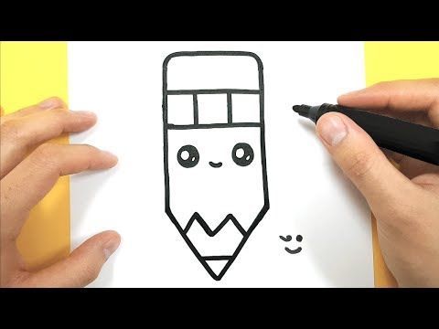 HOW TO DRAW A CUTE PENCIL OF PAPER - YouTube - #cute #Draw #kawaii # ...