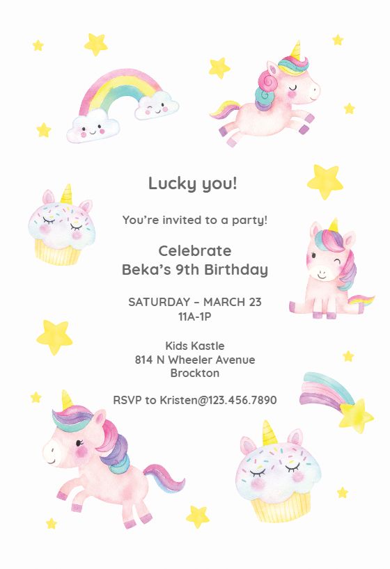 a birthday party with unicorns and stars