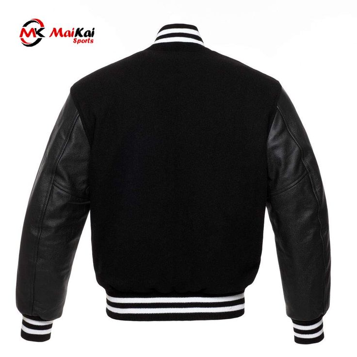 THE ORIGINAL AMERICAN VARSITY LETTERMAN JACKET FOR OVER 40 YEARS! WORLD’S LARGEST SELECTION. We have been making the finest Varsity Jackets and Letterman Jackets since 1977. Original American style for individuals, teams, clubs and groups. Top quality wool body with real cowhide leather sleeves. Quilt lining with an inside pocket.  All jackets feature an inside 3/4 zip out lining to make it easy to add your own lettering and patches. Unisex sizing fits men and women from sizes XXS to 6XL University Jacket Outfit, Black Letterman Jacket, Leather Hoodie, Varsity Letterman Jackets, College Jackets, Letterman Jackets, Baseball Varsity Jacket, Leather Sleeves, Classic Jacket