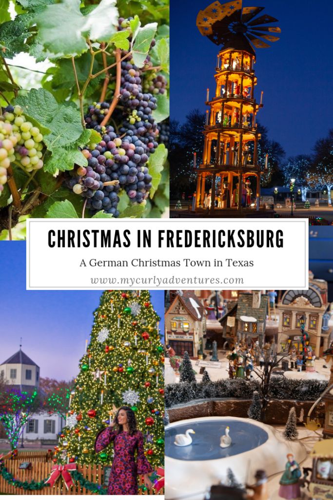 christmas in friedericksburg, germany with pictures of the town and its trees