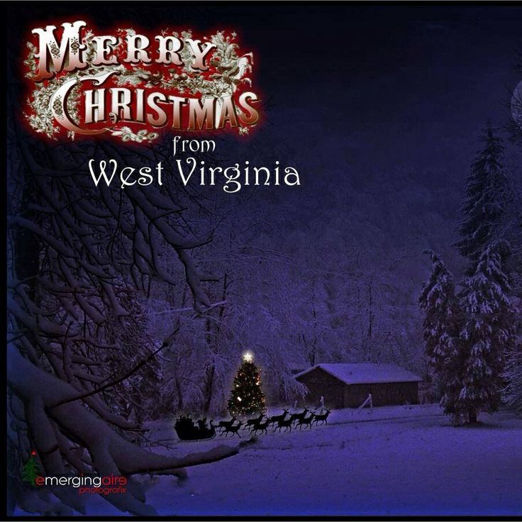 merry christmas from west virginia with santa and his sleigh