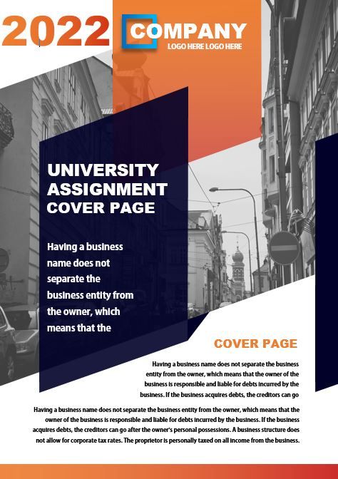 a brochure for university assignment cover page