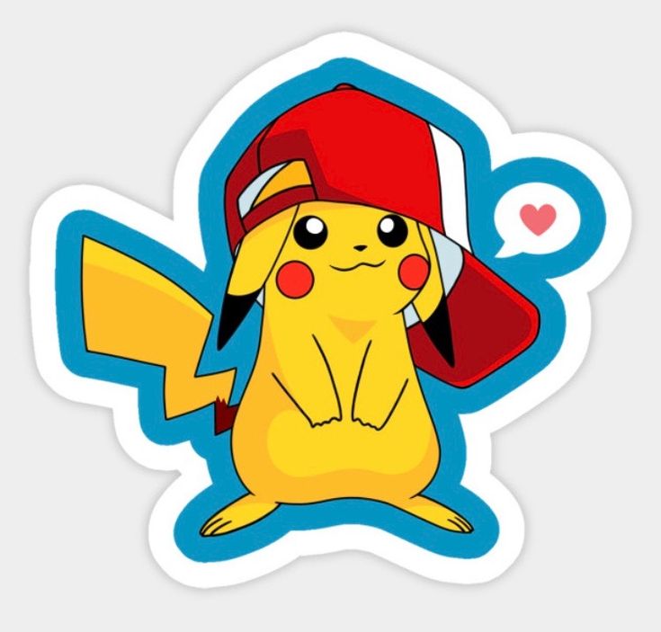 a cartoon pikachu wearing a red hat