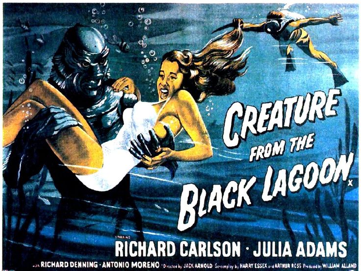 an old movie poster for creature from the black lagoon starring richard carrson and julia adams