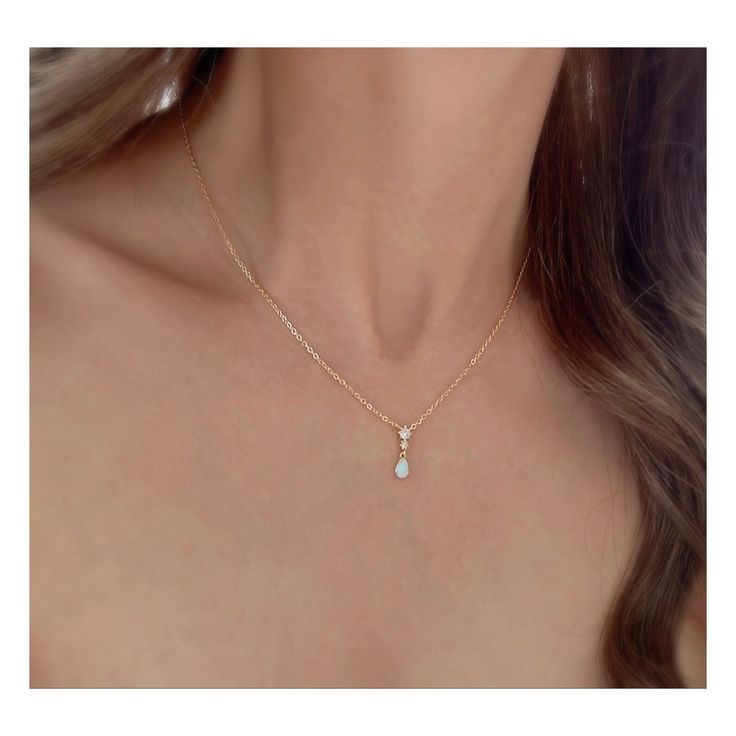 Tiny Opal Charm Necklac / Dainty Necklace/ Pearl Necklace/ - Etsy Elegant 14k Gold Chain Necklace For Wedding, Fine Jewelry Chain Necklace For Wedding, Silver-colored Gold Chain Necklace For Wedding, Delicate Teardrop Pendant Jewelry With Cubic Zirconia, Dainty Gold Cubic Zirconia Bridal Necklace, Elegant Teardrop Pendant Birthstone Necklace For Anniversary, Fine Jewelry Wedding Charm Necklace With Clavicle Chain, Dainty Gold Teardrop Necklace, Teardrop Gold Plated Necklace For Wedding