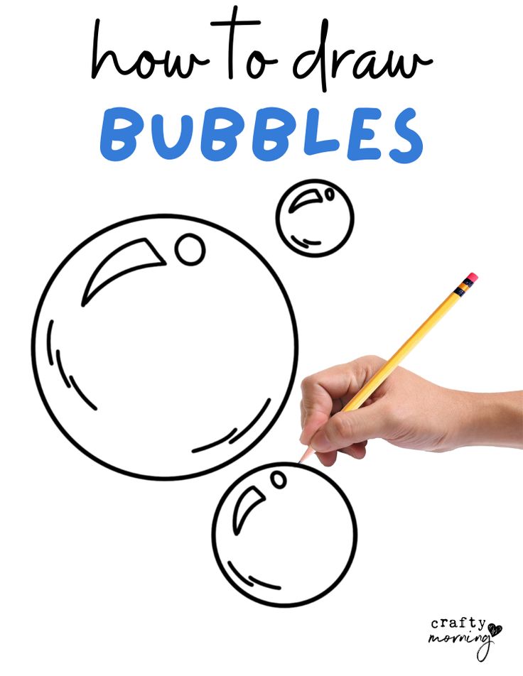 someone is drawing bubbles with a pencil on a white sheet that says how to draw bubbles