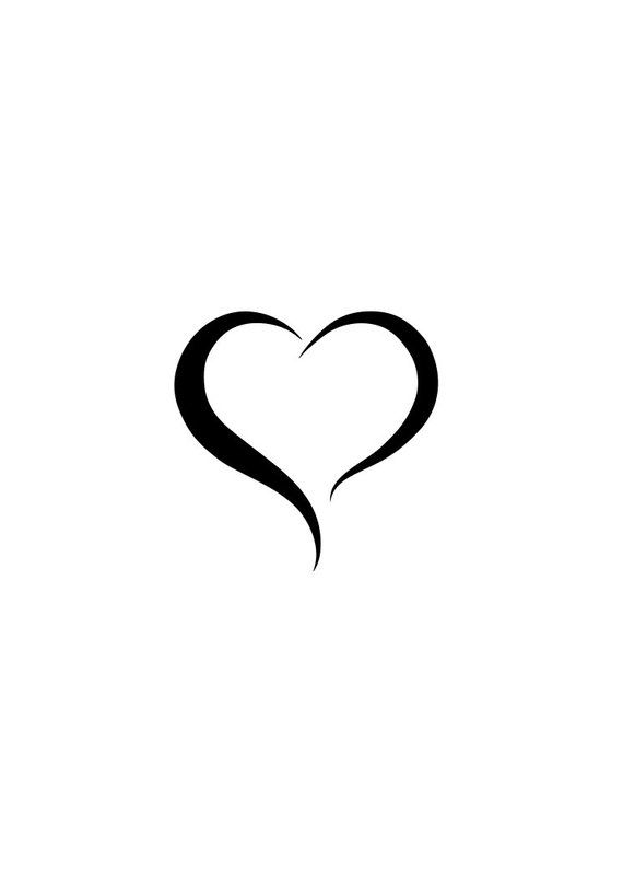 a black and white heart logo on a white background