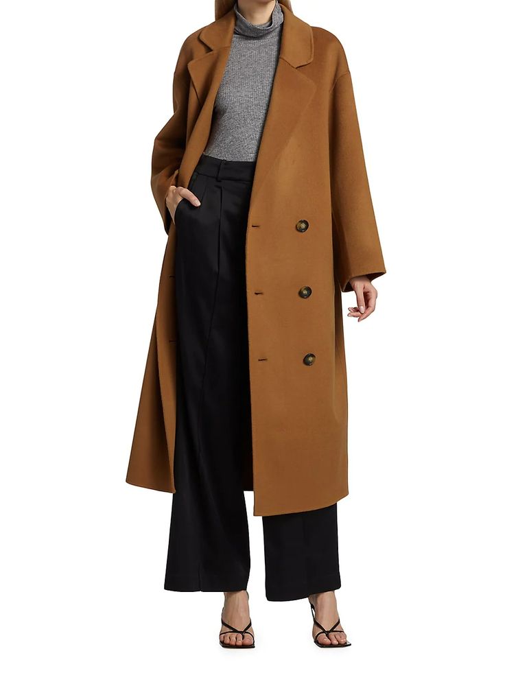 Shop Loulou Studio Borneo Wool-Cashmere Coat | Saks Fifth Avenue Lookbook Casual, Wardrobe Challenge, Loulou Studio, Coordinating Outfits, Cashmere Coat, Fall Winter Outfits, What I Wore, Wool Coat, Black Satin