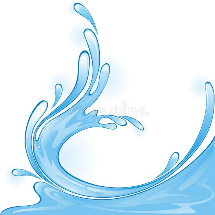 blue water splashing on white background royalty illustration