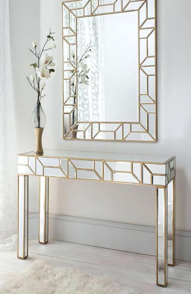 Hall Table And Mirror Set Console Entryway Foyer Dekor, Aynalar, Tasarım