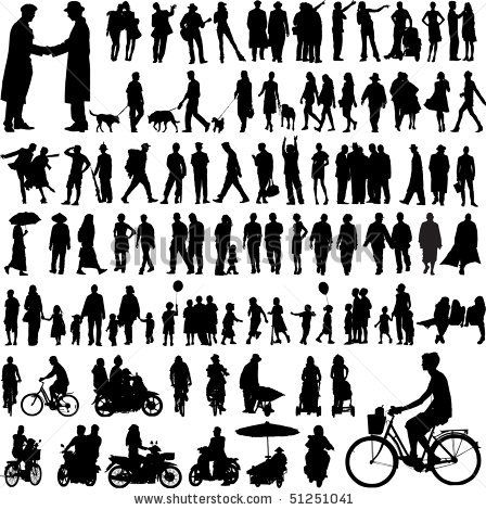 People-Big-Set-2 Stock Vector 173974397 : Shutterstock Silhouette ...