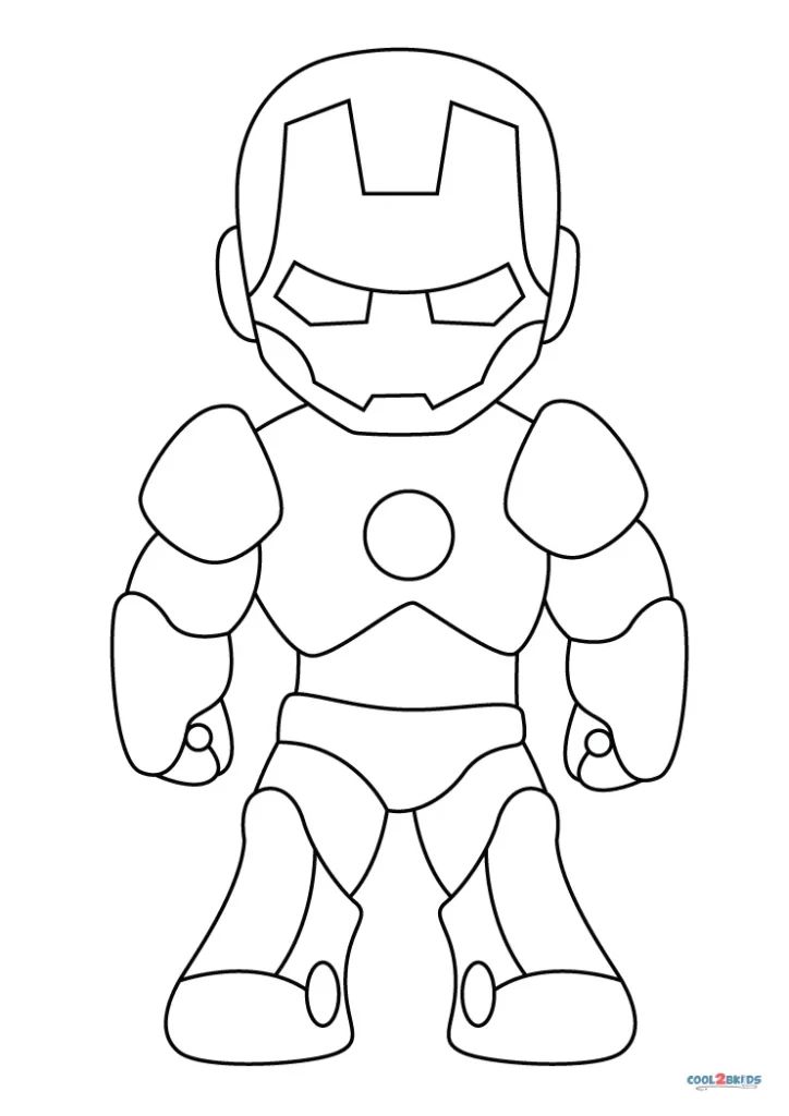 an iron man coloring page with the outlines for each character in this ...