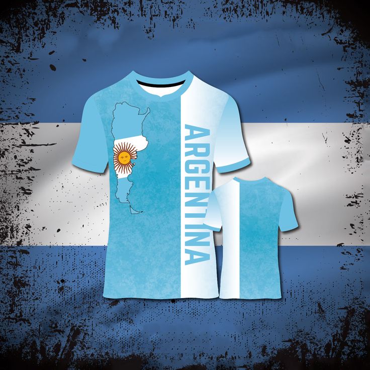 an argentina t - shirt with the country flag painted on it