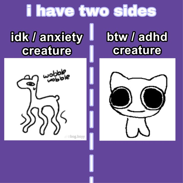 two pictures with the words i have two sides and one side has an animal on it