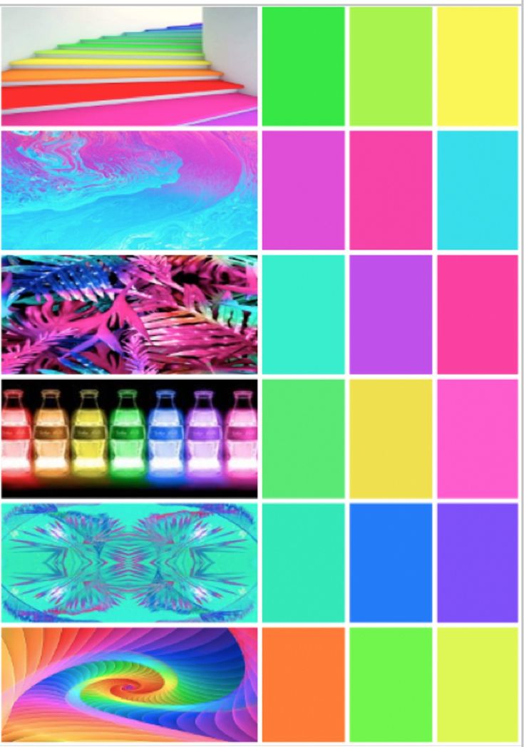 an image of different colors that are in the same color scheme, and each one has its own pattern