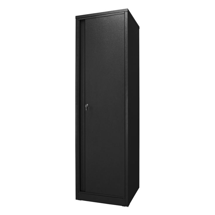 an empty black cabinet on a white background