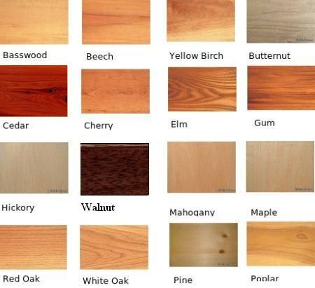 the different types and colors of wood