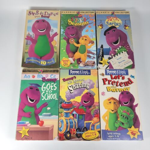 Barney Sing Dance Seasons Rock School Sharing Let's Pretend VHS Tape ...