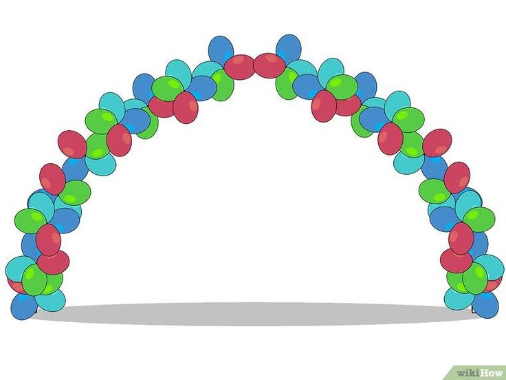 an arch made out of balloons on a white background