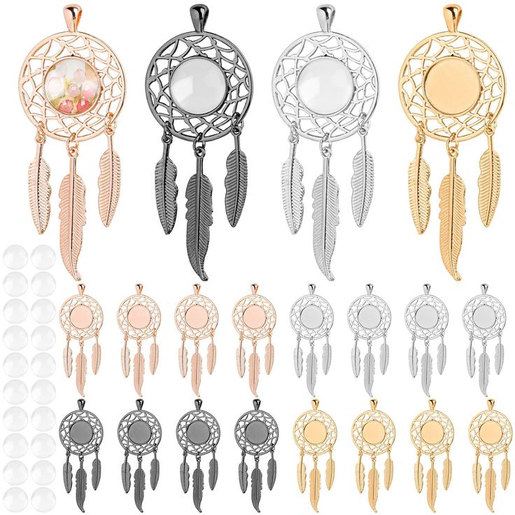 six different styles of dream catcher pendants