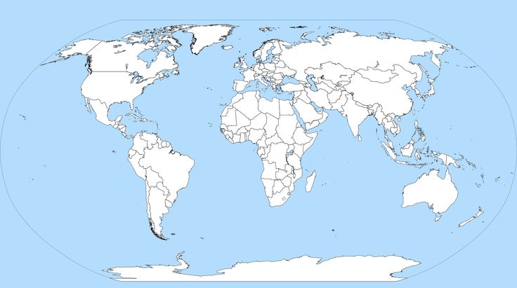 a world map with all the countries marked in black and white, showing locations for each country