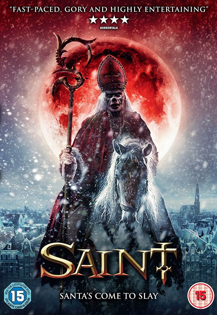 the movie poster for saint, which features a man on a horse with a staff