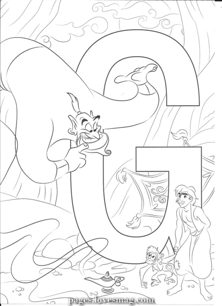 Excellent G For Ginny Abc Coloring Pages Disney Alphabet Disney Coloring Pages