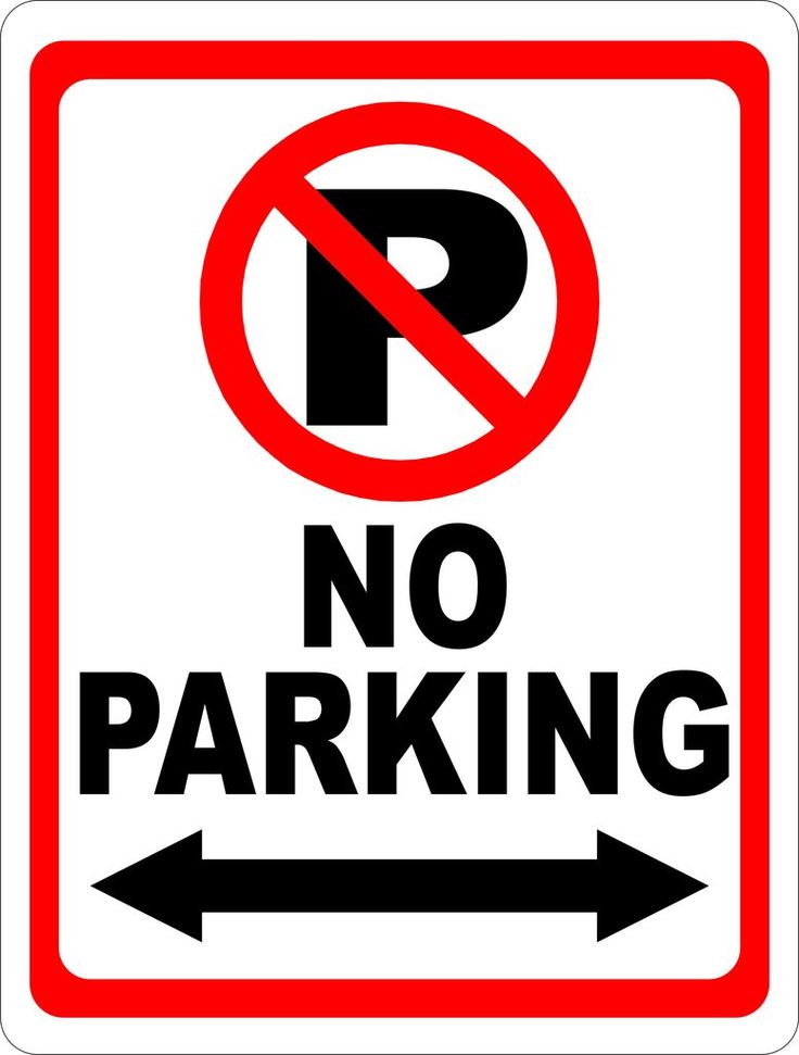 No Parking Sign with Symbol and Arrow | Parking signs, Signs, Office ...