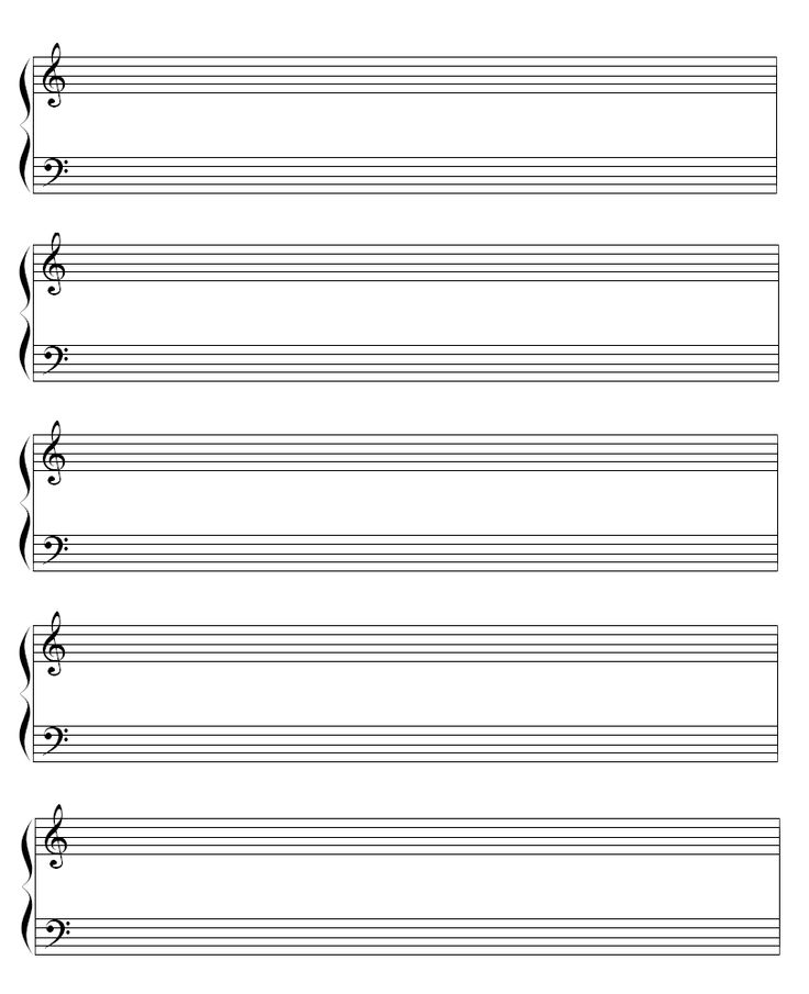 Printable Full Page Blank Piano Sheet Music