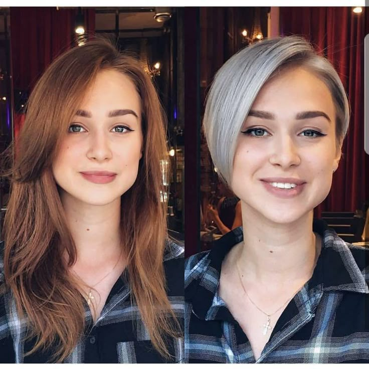 Long Hair to Short Hair Before and After, Short Hairstyles for Women Kort Bob, Long Hair Cut Short, Before And After Haircut, Dunner Wordend Haar, Cute Short Haircuts, Long To Short Hair, Hair Makeover, Curly Bob Hairstyles, Long Hair Cuts