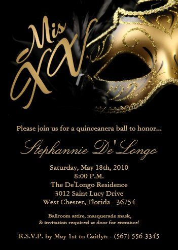 Masquerade Quinceañera Invitations & Invitation Templates | Zazzle in ...