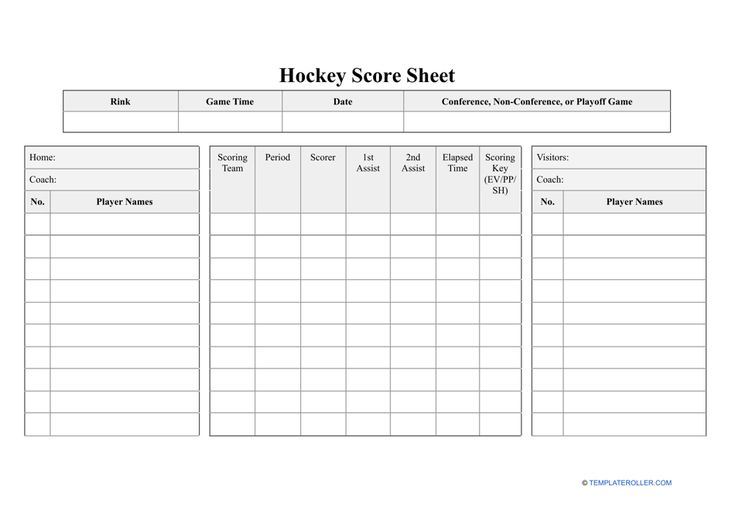 a hockey score sheet is shown in this image