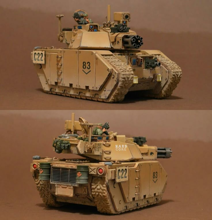 two pictures of the same type of tank