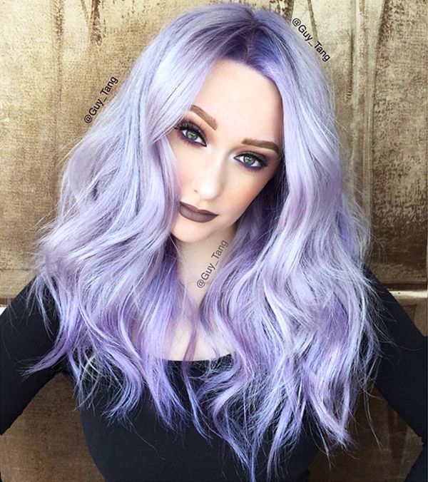 Think the lavender hair color trend can't be versatile? These 16 looks prove just how lovely lavender hair can be. Silver Lavender Hair, Longbob Hair, Violet Hair Colors, Lavender Hair Colors, Violet Hair, Guy Tang, Lilac Hair, Silver Hair Color, Lavender Hair