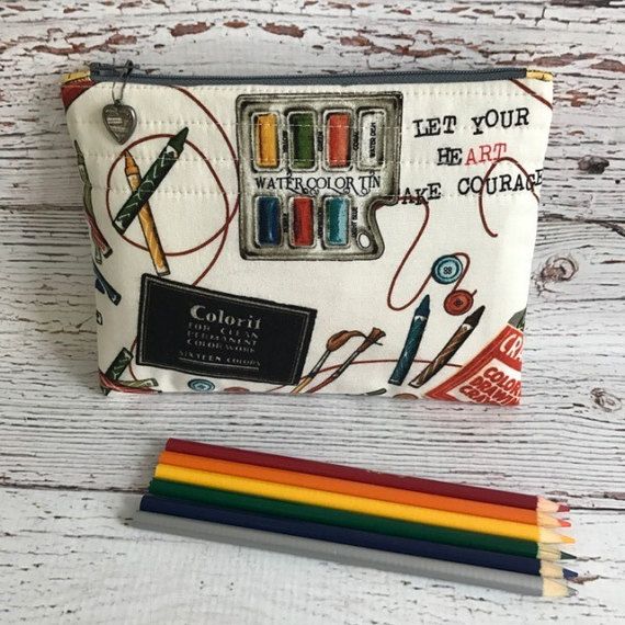 Art Supply Bag Art Supply Pouch Pouch Art Pouch by AuntHenri Art Supply Bag, Art Supplies Bag, Painters Palette, The Joy Of Painting, Bag Art, Art Supply, Paint Palette, Handmade With Love, Quilting Fabric