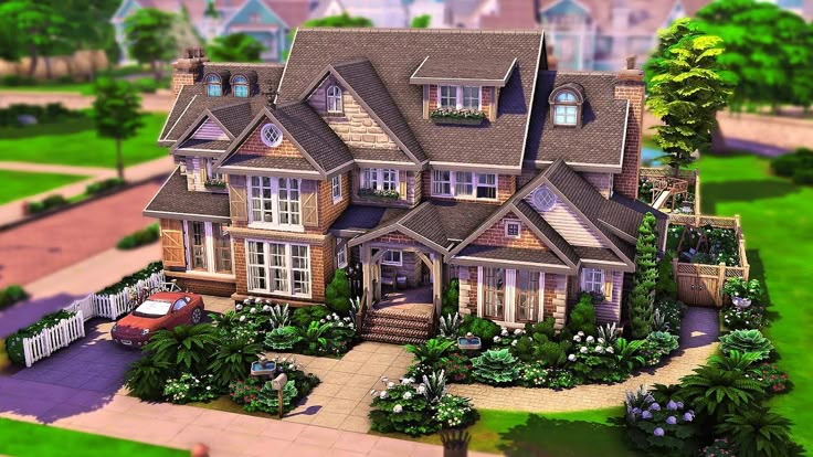 Huge Family Home | The Sims 4 Speed Build | Maison sims, Sims 4 maison ...