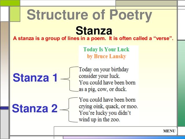 a poem is written in two different languages, including the words stanza and stanza