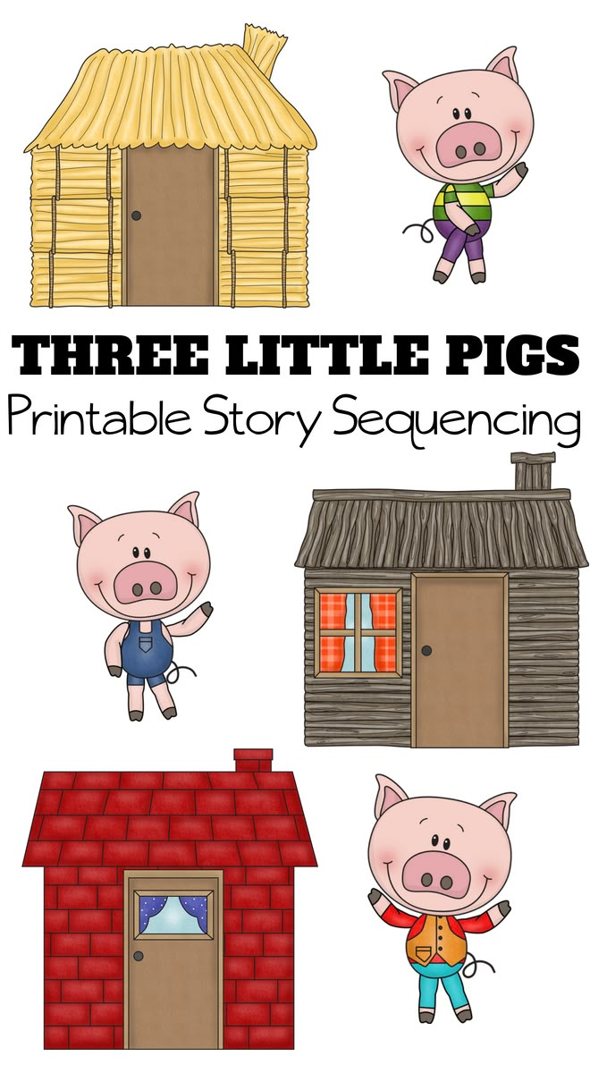 three little pigs printable story sequence for kids to learn how to write and draw