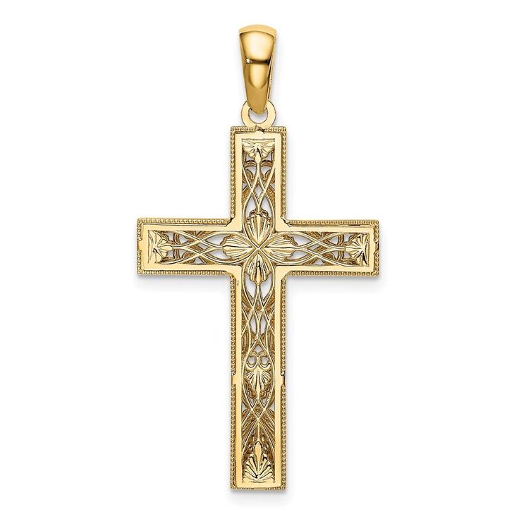 Product Specification Feature Solid Finish Polished Jewelry Type Pendants & Charms Manufacturing Process Casted Material Gold Material Color Two-Tone Material Purity 14K Pendant/Charm Type Themed Plating Rhodium Product Type Jewelry Sold By Unit Each Texture Diamond-cut Gold Cross Necklace, Jesus Is Life, White Crosses, Gold Cross, Polish Jewelry, Bible Inspiration, Selling Jewelry, Manufacturing Process, Diamond Cut