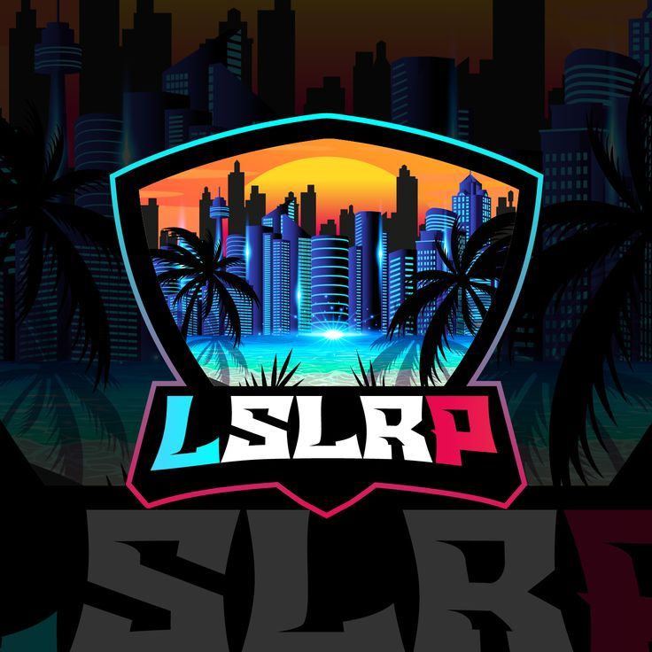 the logo for slr is shown in front of a cityscape with palm trees