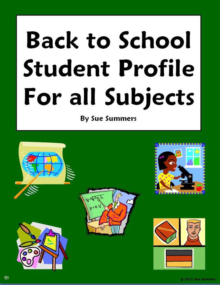 back to school student profile for all subjects by sue summerr, illustrated by the author