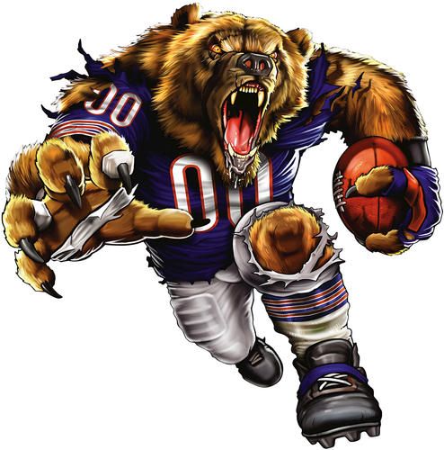 a bear that is holding a basketball in his hand and running with it's mouth open