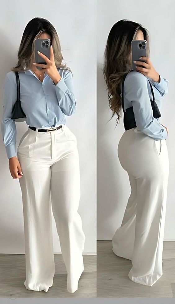 Dark Wide Leg Jeans, Wide Leg Outfits, Wide Leg Jeans Outfit Summer, Wide Leg Jeans Outfits, Patch Pocket Jeans, Corporate Baddie Outfits, Cute Professional Outfits, France Outfits, Wide Leg Jeans Outfit